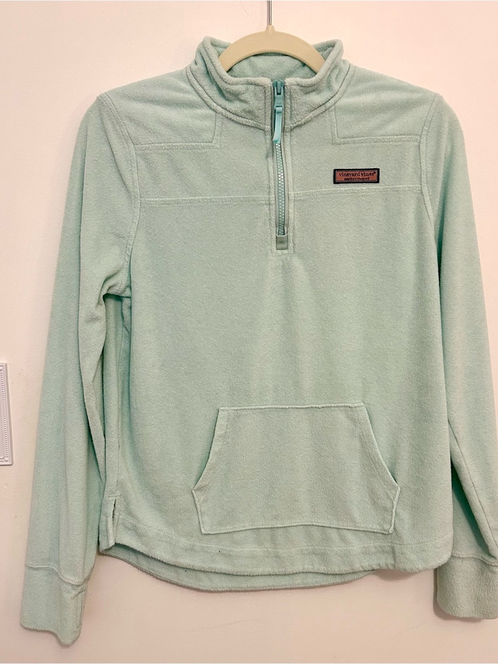 Vineyard Vines Girls XL (16) Mint Green Quarter-Zip Pullover Sweatshirt